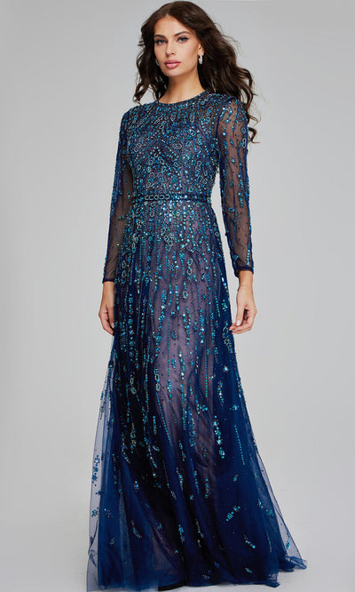 Jovani 80807 - Jewel Neck Illusion Evening Gown Formal Gowns
