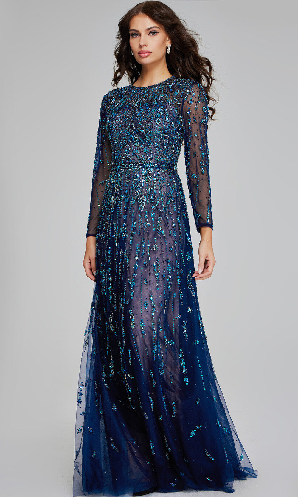 Jovani 80807 - Jewel Neck Illusion Evening Gown