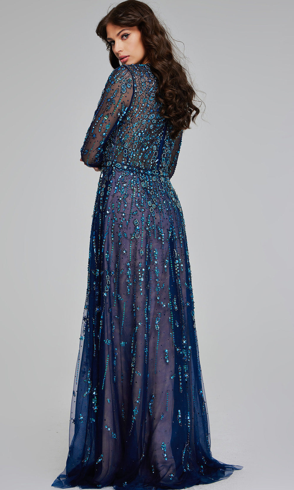 Jovani 80807 - Jewel Neck Illusion Evening Gown Formal Gowns