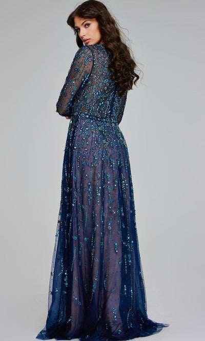 Jovani 80807 - Jewel Neck Illusion Evening Gown Formal Gowns
