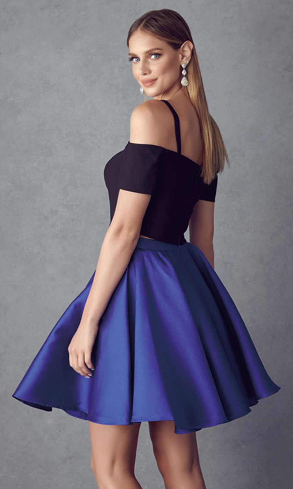 Juliet Dresses 809 - Straight Across Flared Short Dress Cocktail Dresses