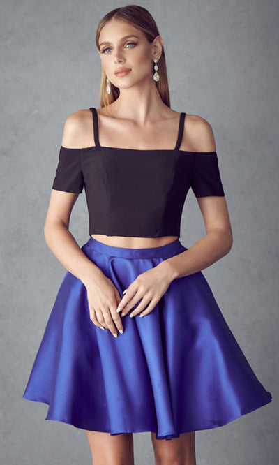 Juliet Dresses 809 - Straight Across Flared Short Dress Cocktail Dresses