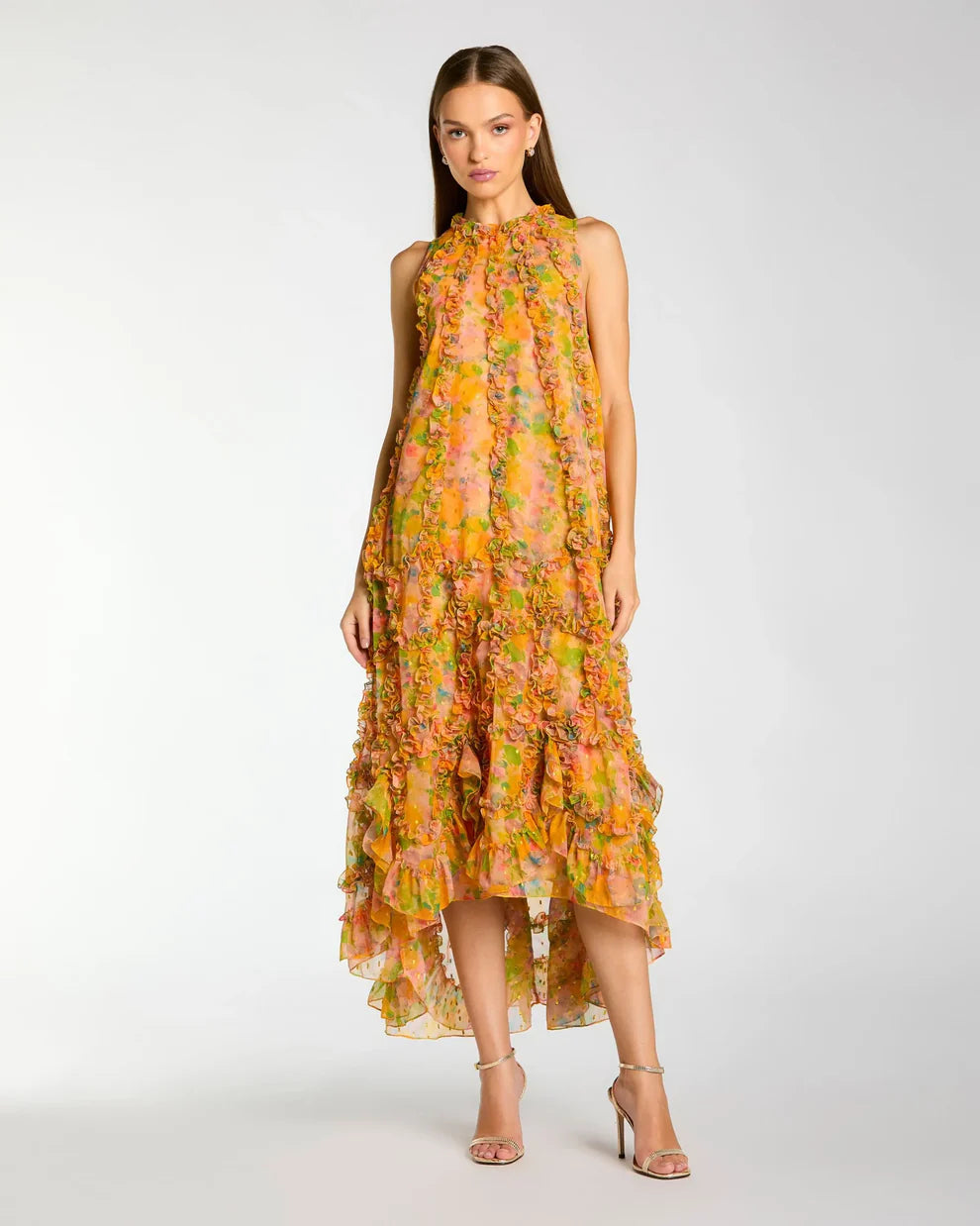 Mac Duggal 8103 - Sleeveless Floral Print Midi Dress