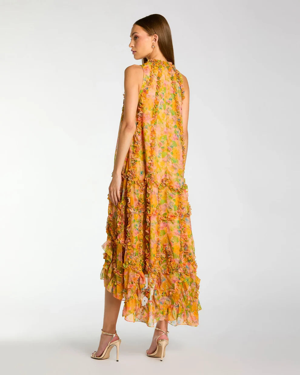 Mac Duggal 8103 - Sleeveless Floral Print Midi Dress