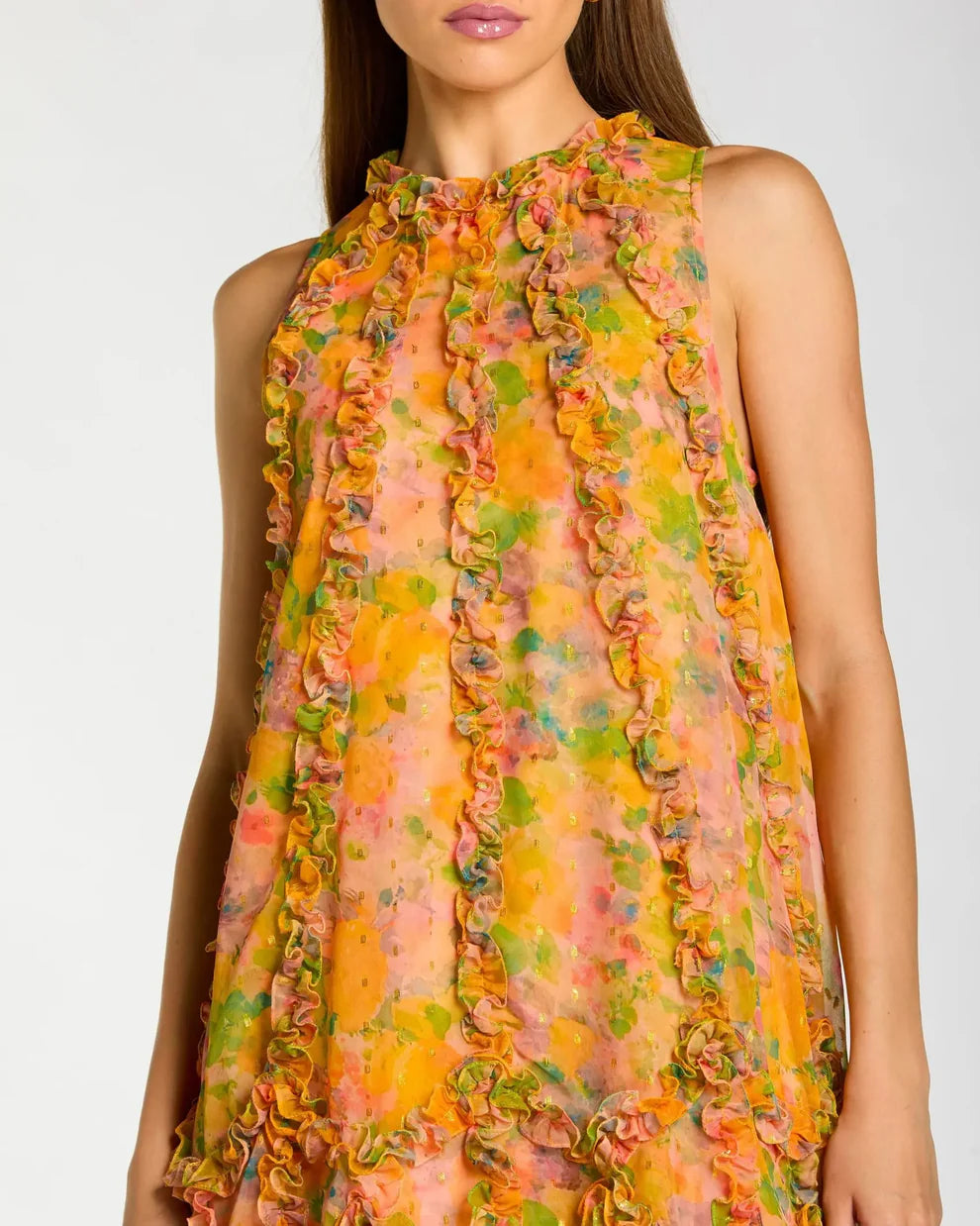 Mac Duggal 8103 - Sleeveless Floral Print Midi Dress