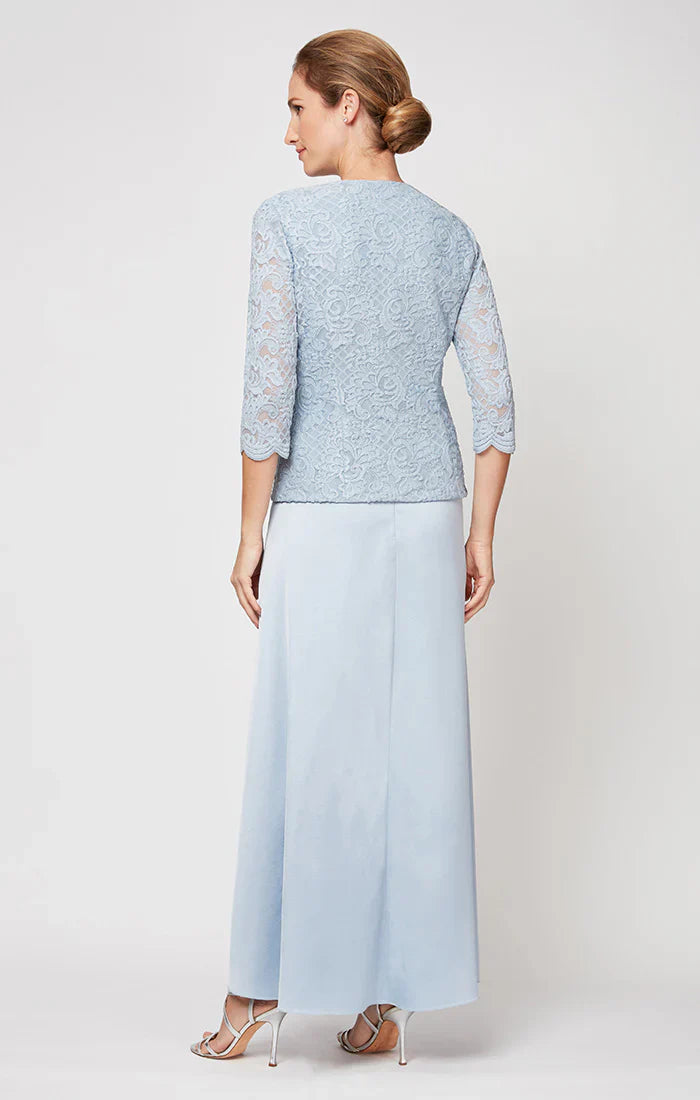 Alex Evenings - 81122326 Embroidered Lace Scoop Neck Formal Dress with Jacket