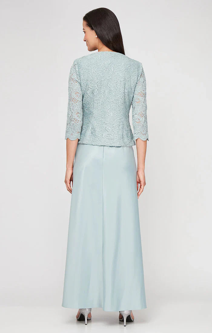 Alex Evenings - 81122326 Embroidered Lace Scoop Neck Formal Dress with Jacket