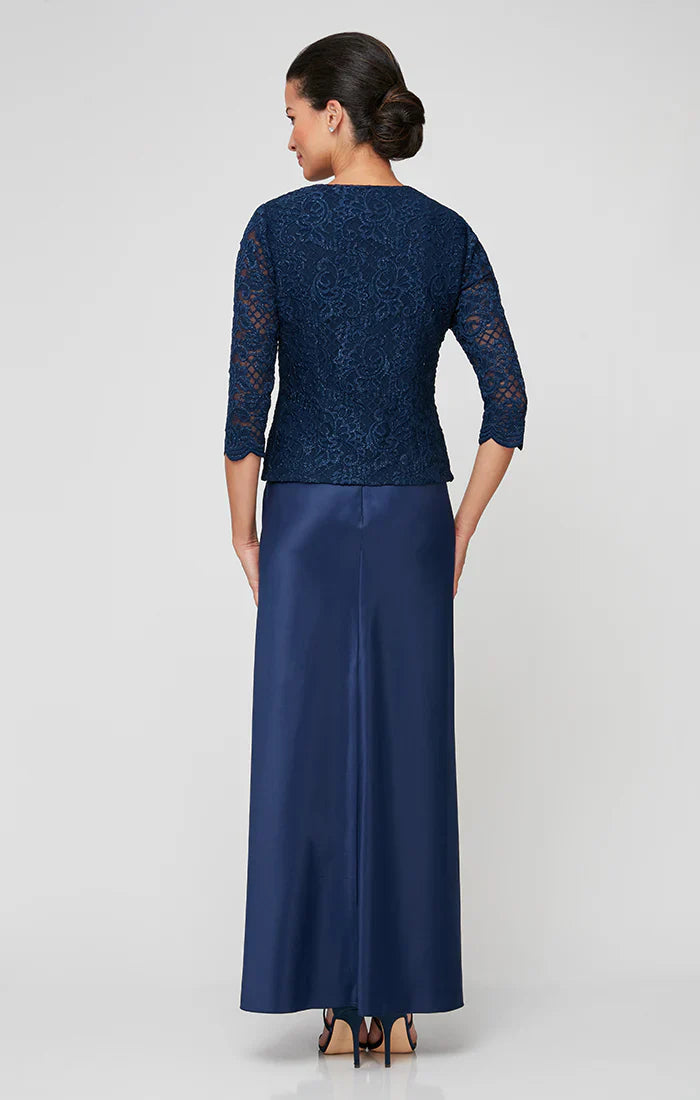 Alex Evenings - 81122326 Embroidered Lace Scoop Neck Formal Dress with Jacket