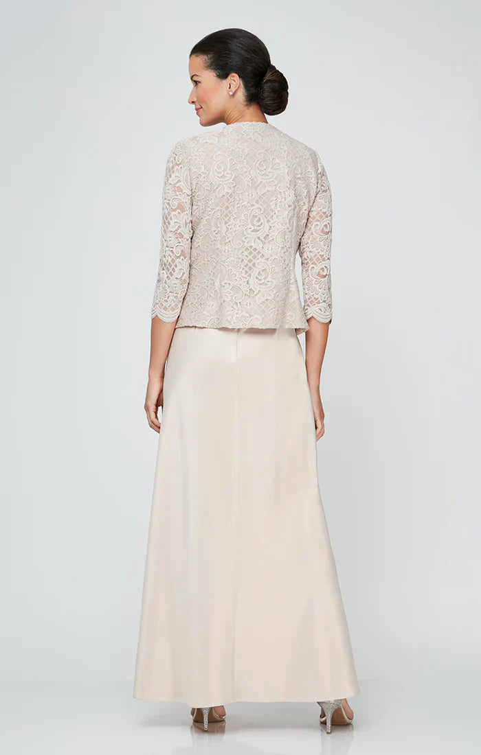 Alex Evenings - 81122326 Embroidered Lace Scoop Neck Formal Dress with Jacket