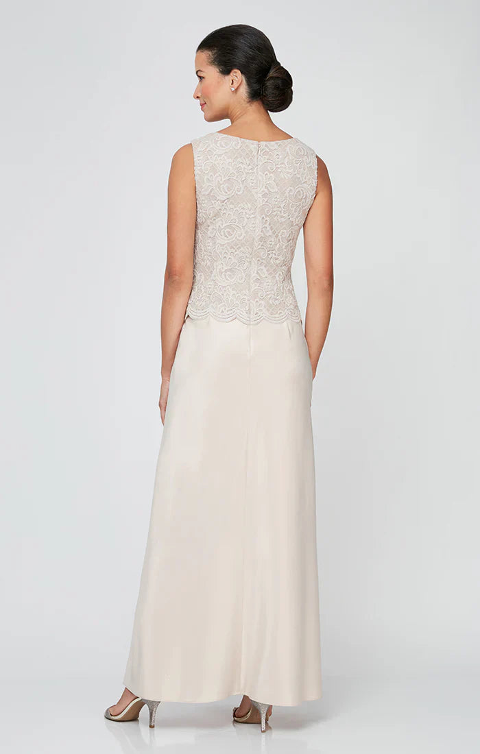 Alex Evenings - 81122326 Embroidered Lace Scoop Neck Formal Dress with Jacket