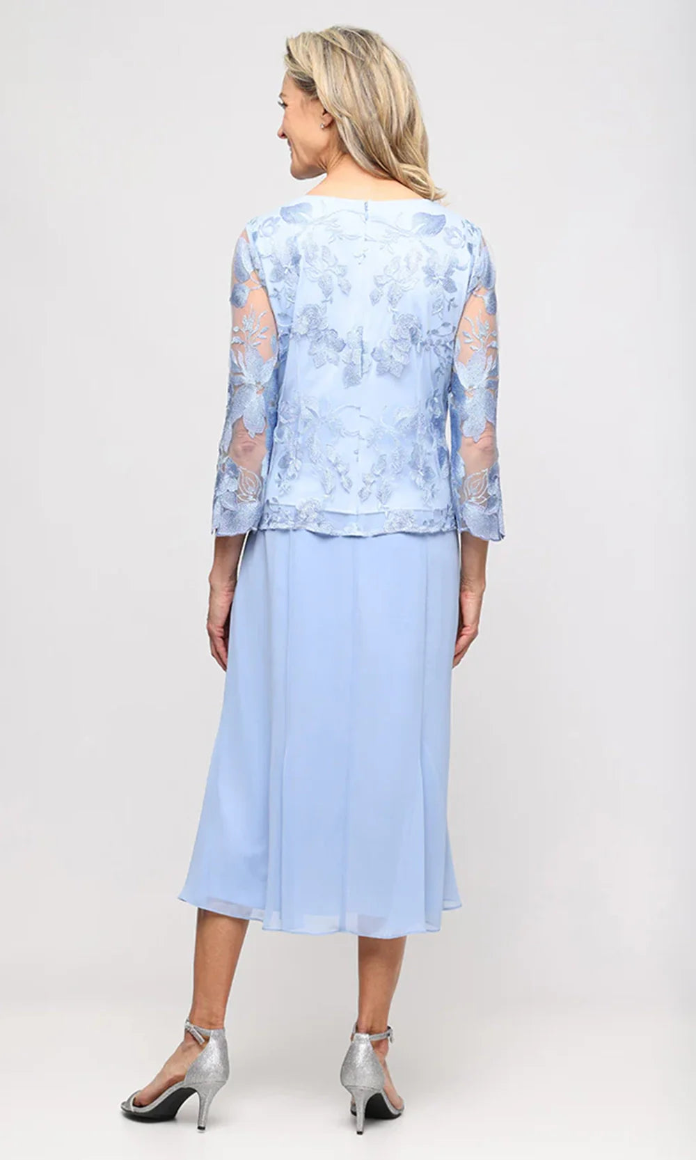 Alex Evenings 81122421 - Jewel Neck A-Line Dress with Attached Jacket Mother of the Bride Dresses
