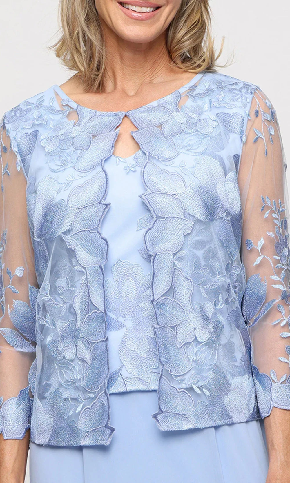 Alex Evenings 81122421 - Jewel Neck A-Line Dress with Attached Jacket Mother of the Bride Dresses