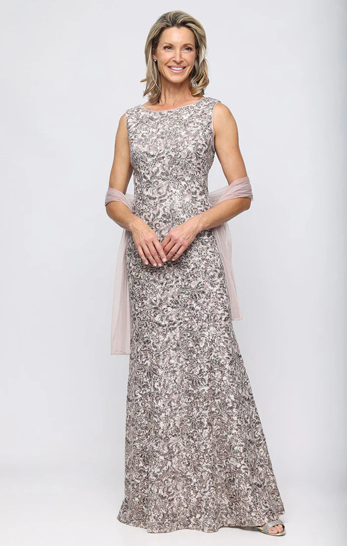 Alex Evenings 81122556 - Lace Bodice Scoop Neckline Evening Gown