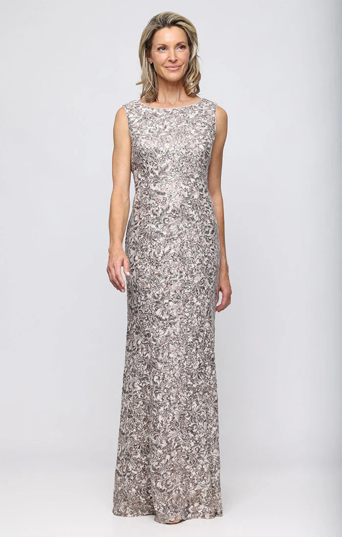 Alex Evenings 81122556 - Lace Bodice Scoop Neckline Evening Gown