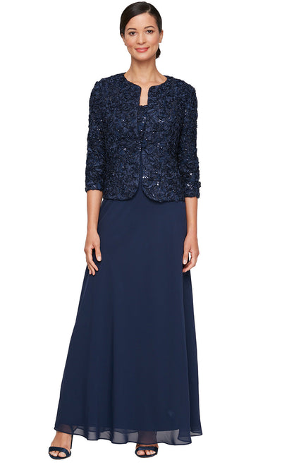 Alex Evenings 81122629 - Empire Waist Soutache Bodice Long Gown Mother of the Bride Dresses