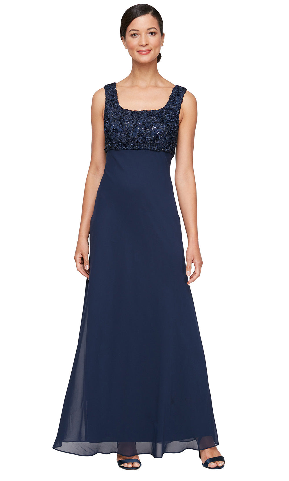 Alex Evenings 81122629 - Empire Waist Soutache Bodice Long Gown Mother of the Bride Dresses