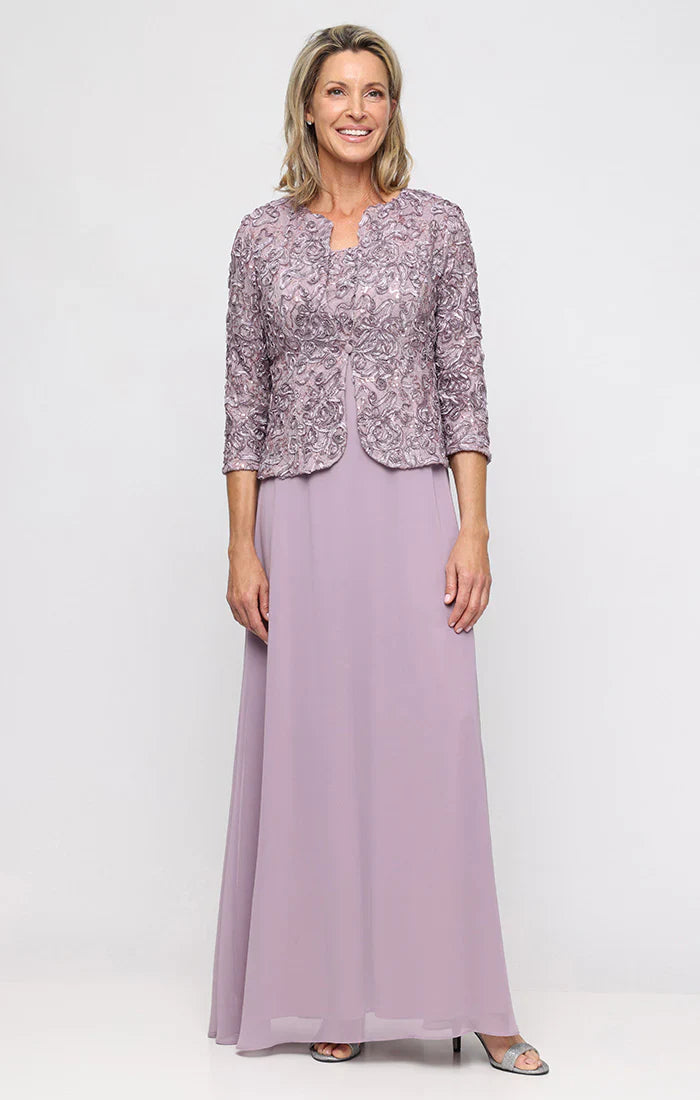 Alex Evenings 81122629 - Empire Waist Soutache Bodice Long Gown