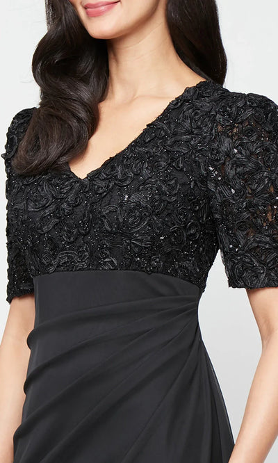 Alex Evenings 84122633 - Puff Sleeve Empire Waist Plus Evening Dress Mother of the Bride Dresses