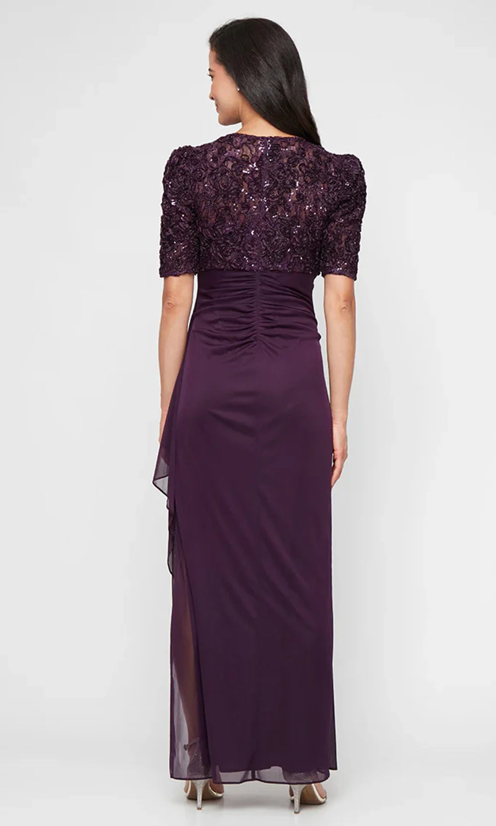 Alex Evenings 84122633 - Puff Sleeve Empire Waist Plus Evening Dress Mother of the Bride Dresses
