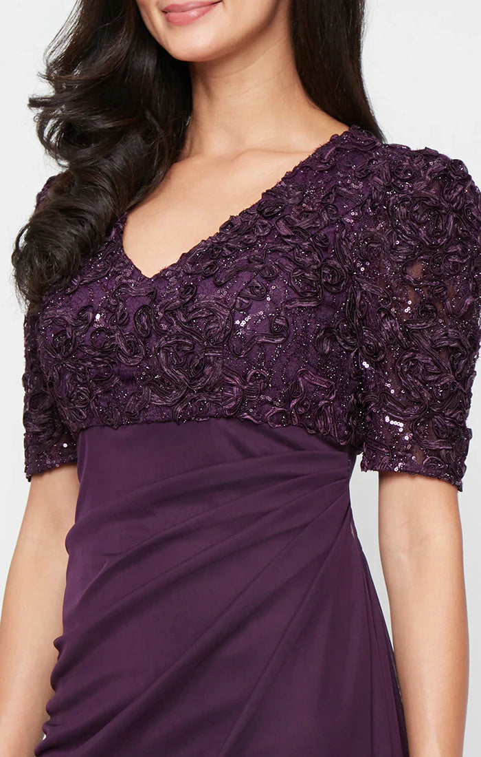 Alex Evenings 82122633 - Empire Waist V-Neckline Column Gown