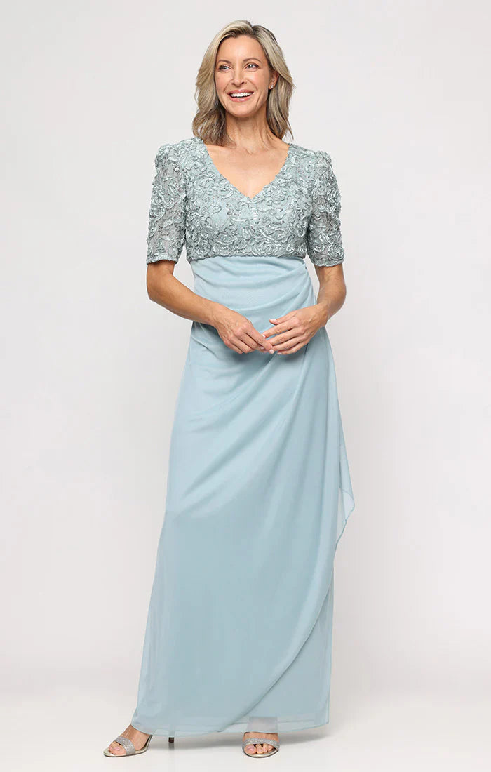 Alex Evenings 82122633 - Empire Waist V-Neckline Column Gown