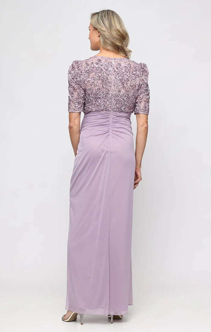 Alex Evenings 82122633 - Empire Waist V-Neckline Column Gown