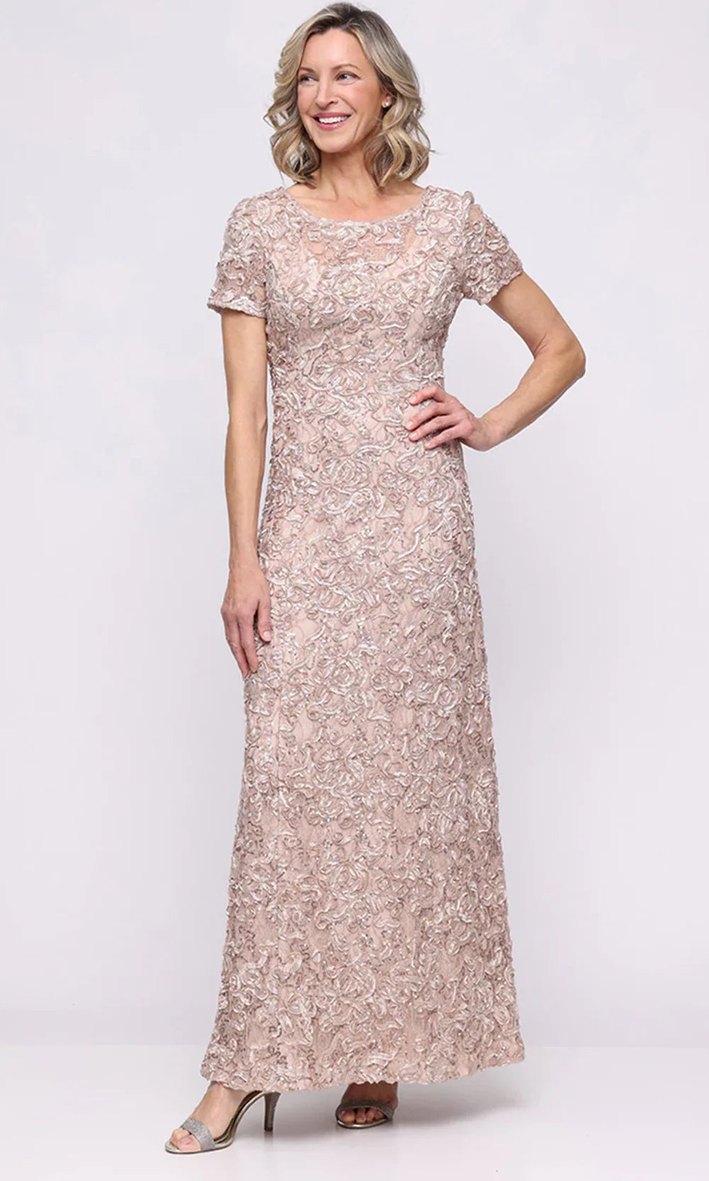 Alex Evenings 82122670 - Jewel Neck Soutache Sequin Lace Gown Prom Dresses
