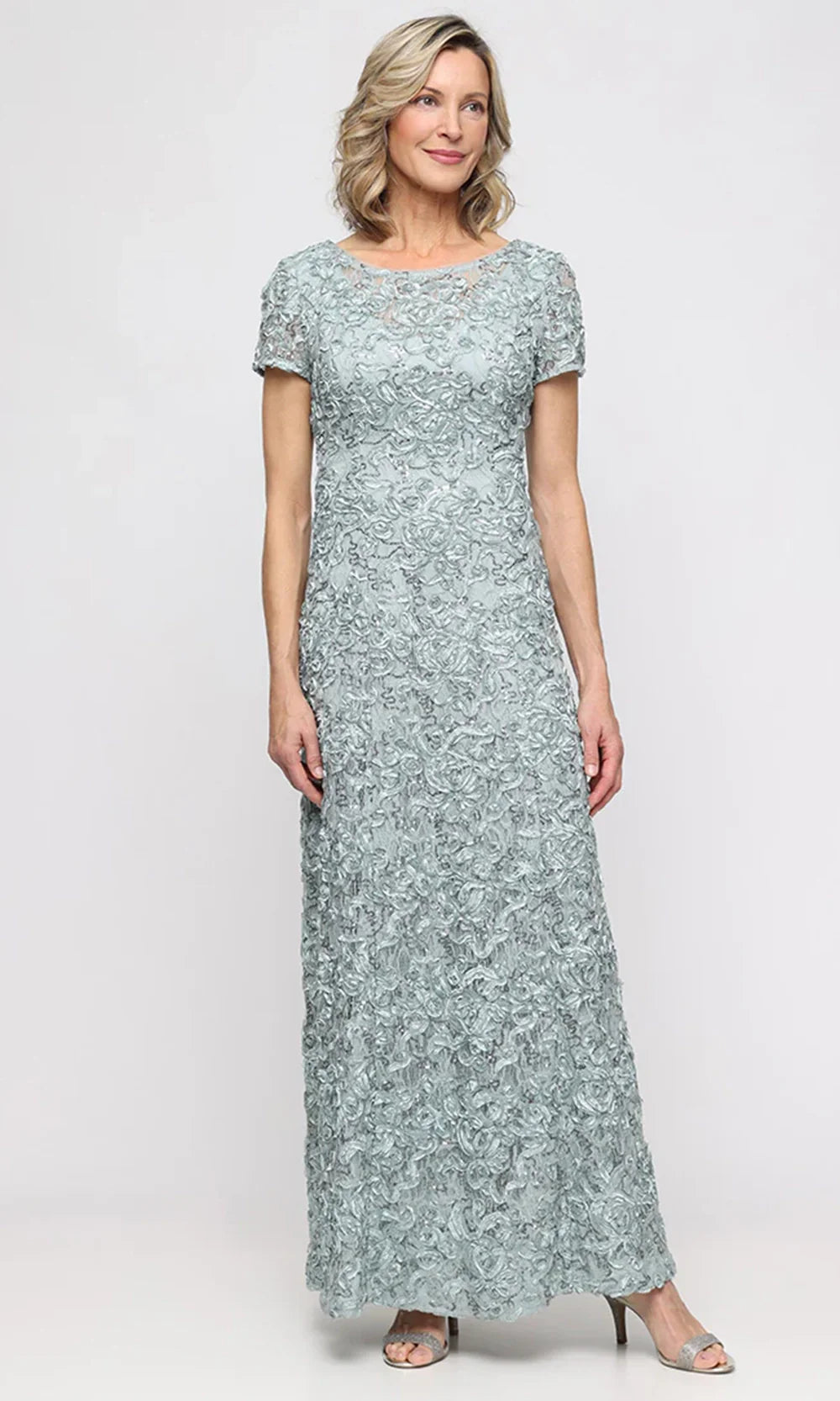 Alex Evenings 82122670 - Jewel Neck Soutache Sequin Lace Gown Prom Dresses