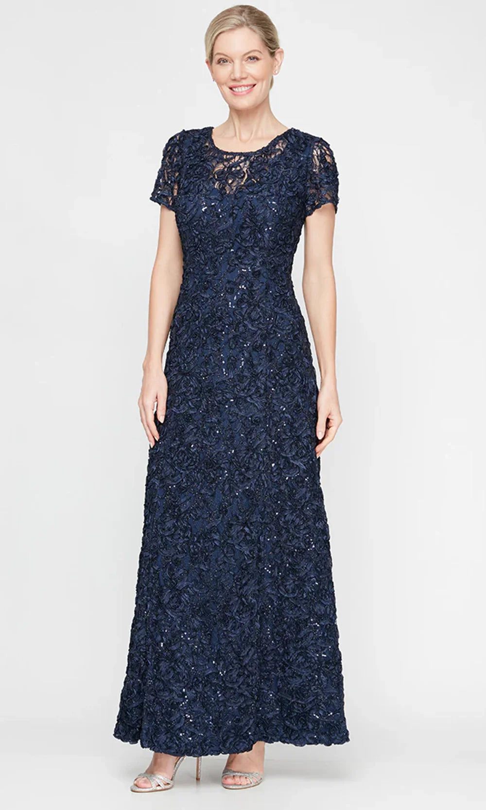 Alex Evenings 82122670 - Jewel Neck Soutache Sequin Lace Gown Prom Dresses