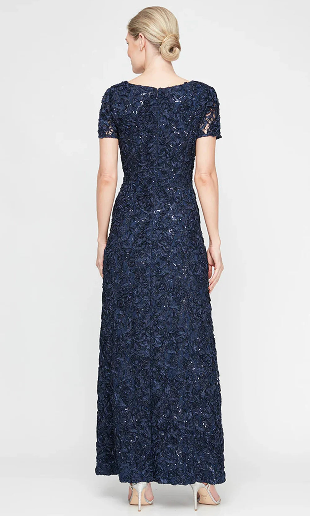 Alex Evenings 84122670 - Textured Lace Jewel Neck Formal Gown Prom Dresses