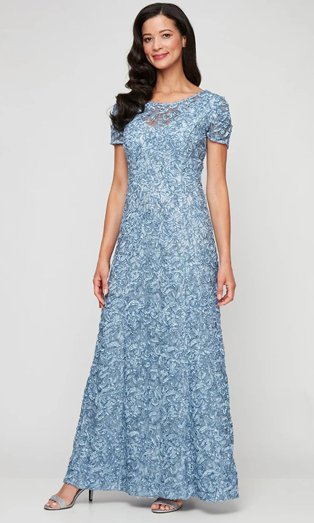Alex Evenings 82122670 - Jewel Neck Soutache Sequin Lace Gown Prom Dresses
