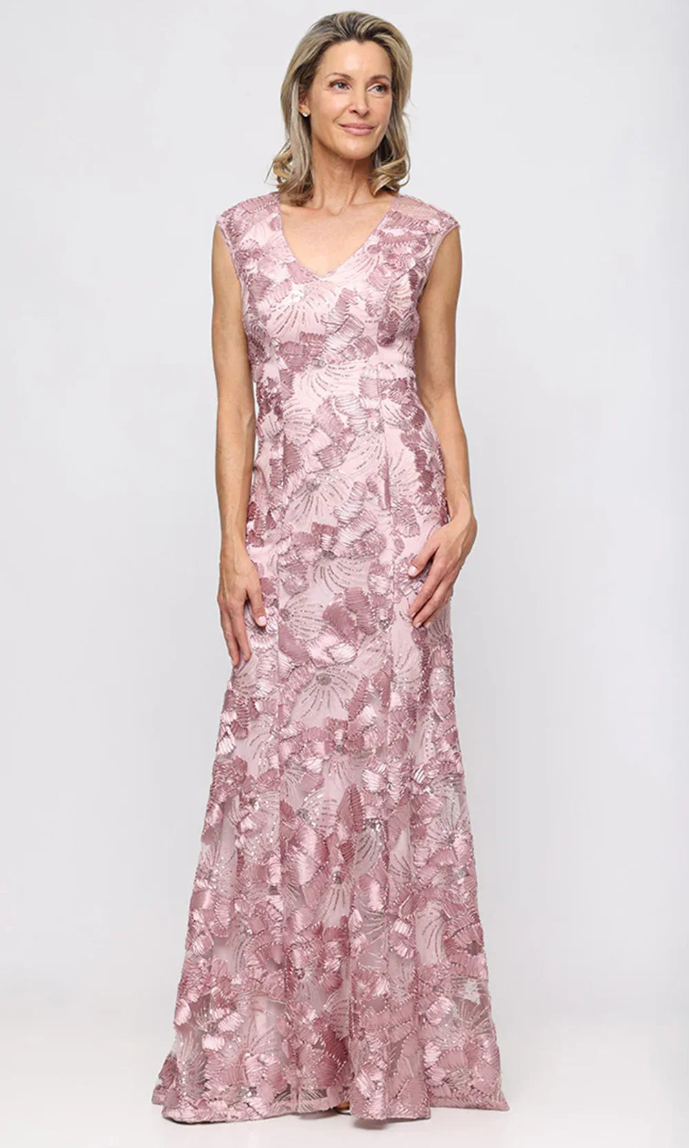 Alex Evenings 81122796 - Cap Sleeve Soutache Formal Gown Mother of the Bride Dresses