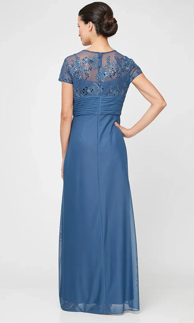 Alex Evenings 82351695 - Piping Trim Jacket Scoop Neckline Gown In Black