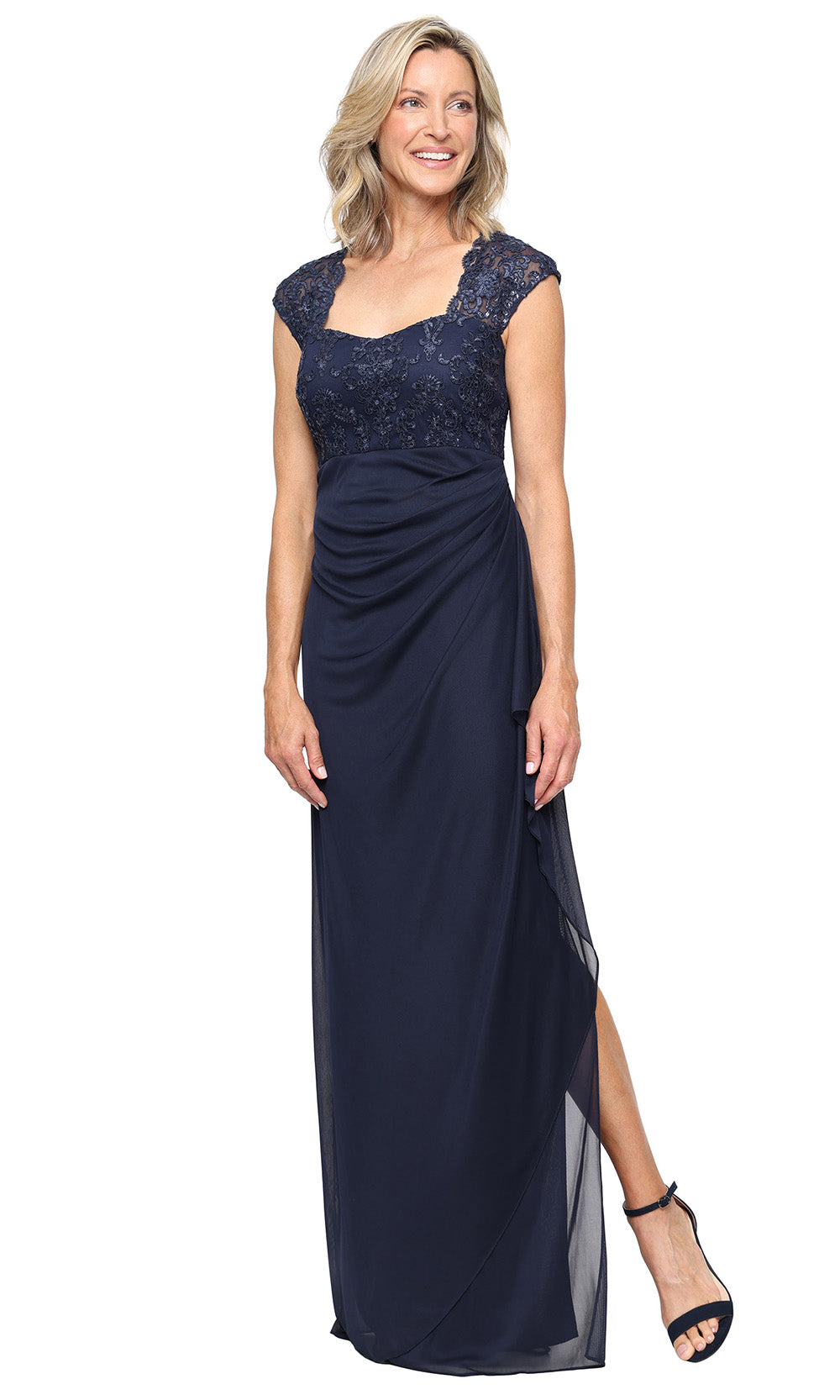 Alex Evenings 81171860 - Column Skirt Embroidered Long Gown Formal Gowns