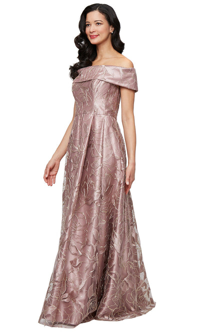 Alex Evenings 81171862 - Embroidered Off Shoulder Evening Gown Ball Gowns