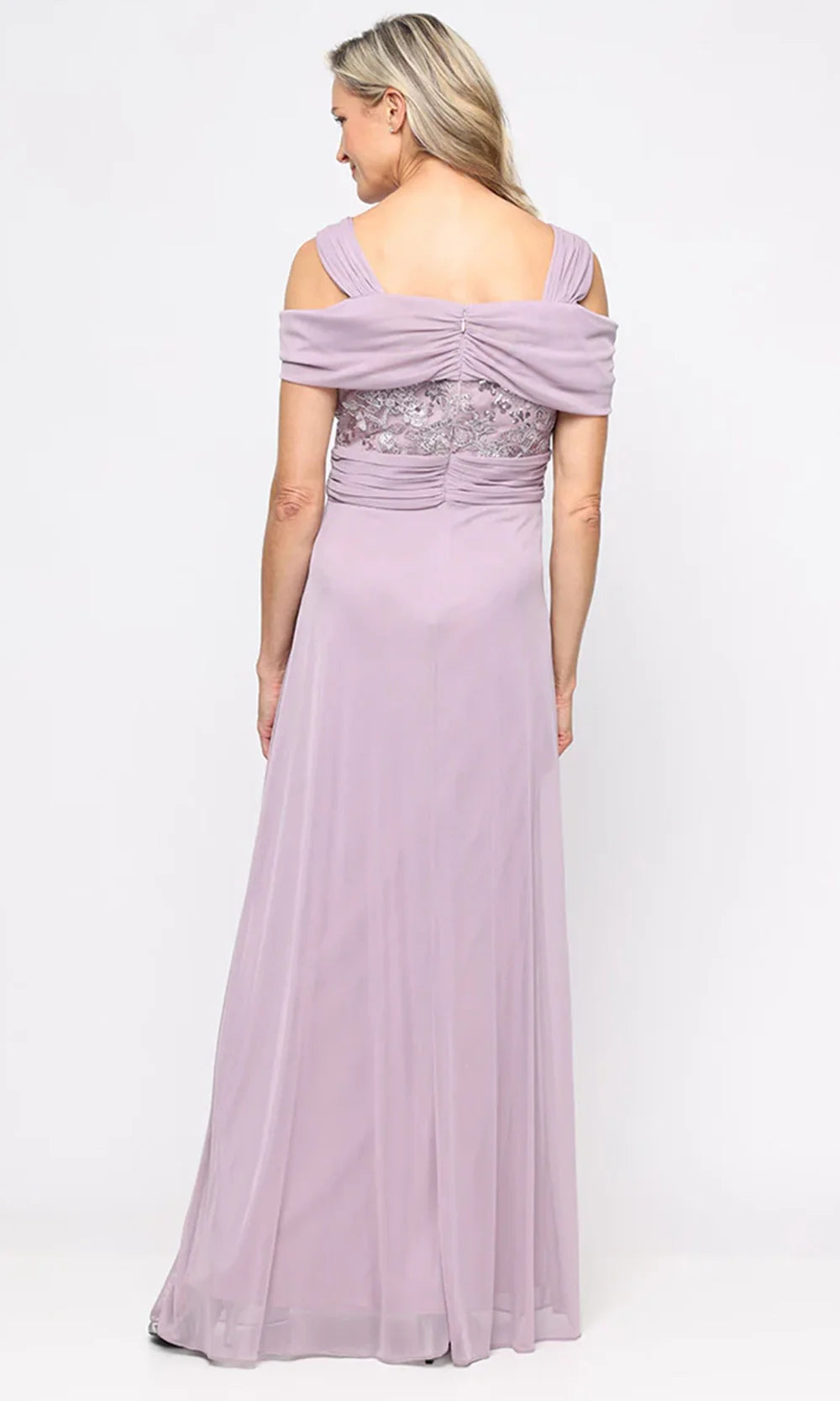 Alex Evenings 84171925 - Pleated Waist Cold Shoulder Formal Gown Prom Dresses