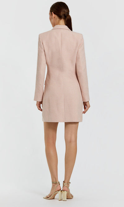 Mac Duggal 81198 - Long Sleeve Blazer Dress with Pearl Button Wedding Guest