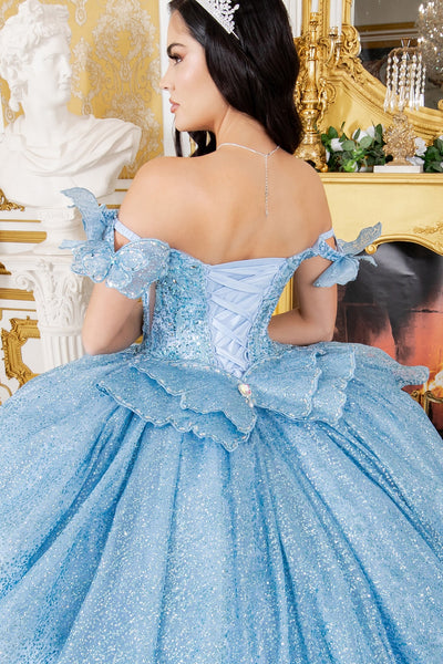 Cinderella Couture 8120J - Off-Shoulder Beaded Ballgown