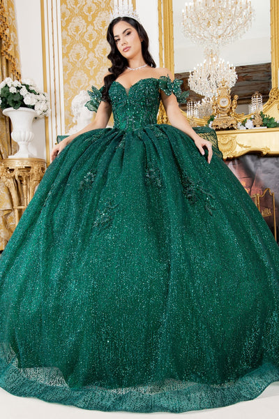 Cinderella Couture 8120J - Off-Shoulder Beaded Ballgown