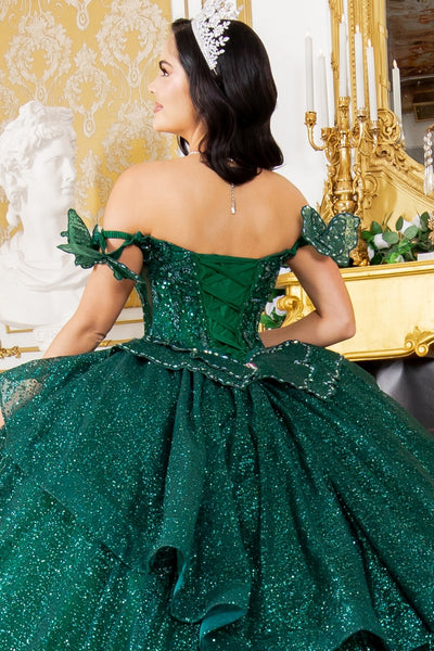 Cinderella Couture 8120J - Off-Shoulder Beaded Ballgown