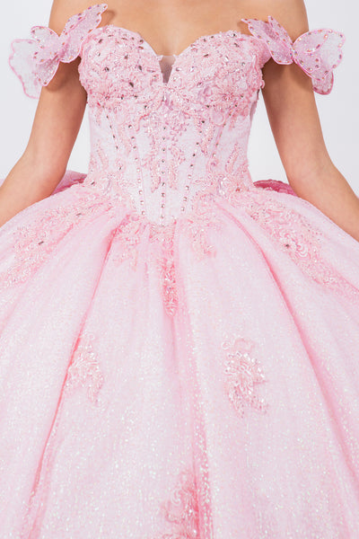 Cinderella Couture 8120J - Off-Shoulder Beaded Ballgown