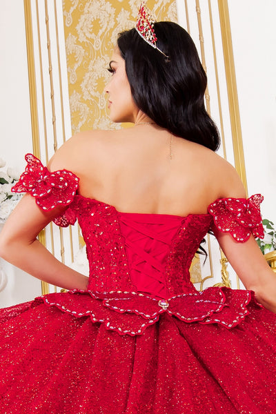 Cinderella Couture 8120J - Off-Shoulder Beaded Ballgown