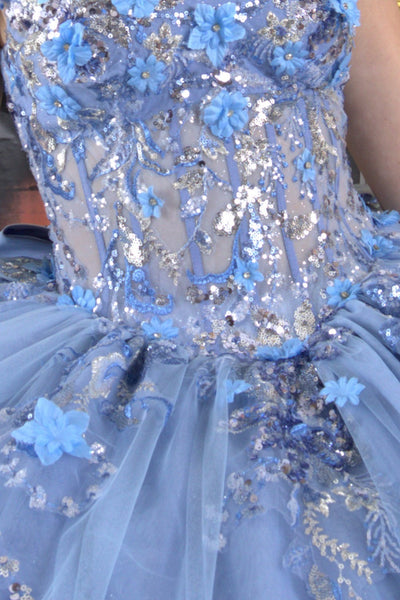 Cinderella Couture 8125J - Floral Embellished Off-Shoulder Ballgown