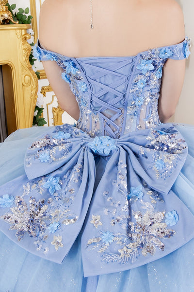 Cinderella Couture 8125J - Floral Embellished Off-Shoulder Ballgown