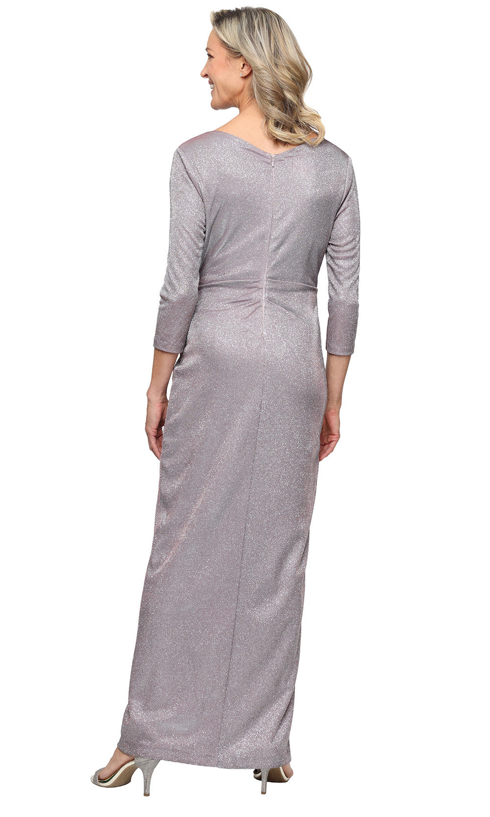 Alex Evenings 8127874 - Three-Quarter Sleeve Metallic Formal Gown Mother of the Bride Dresses