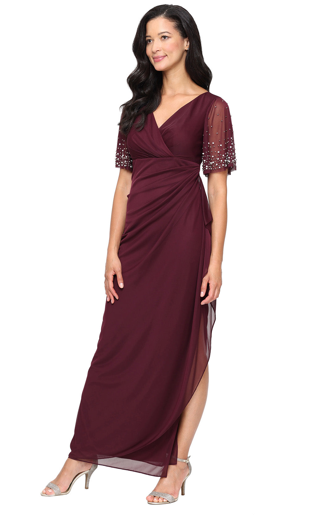 Alex Evenings 81321016 - Surplice V-Neck Empire Column Gown Mother of the Bride Dresses
