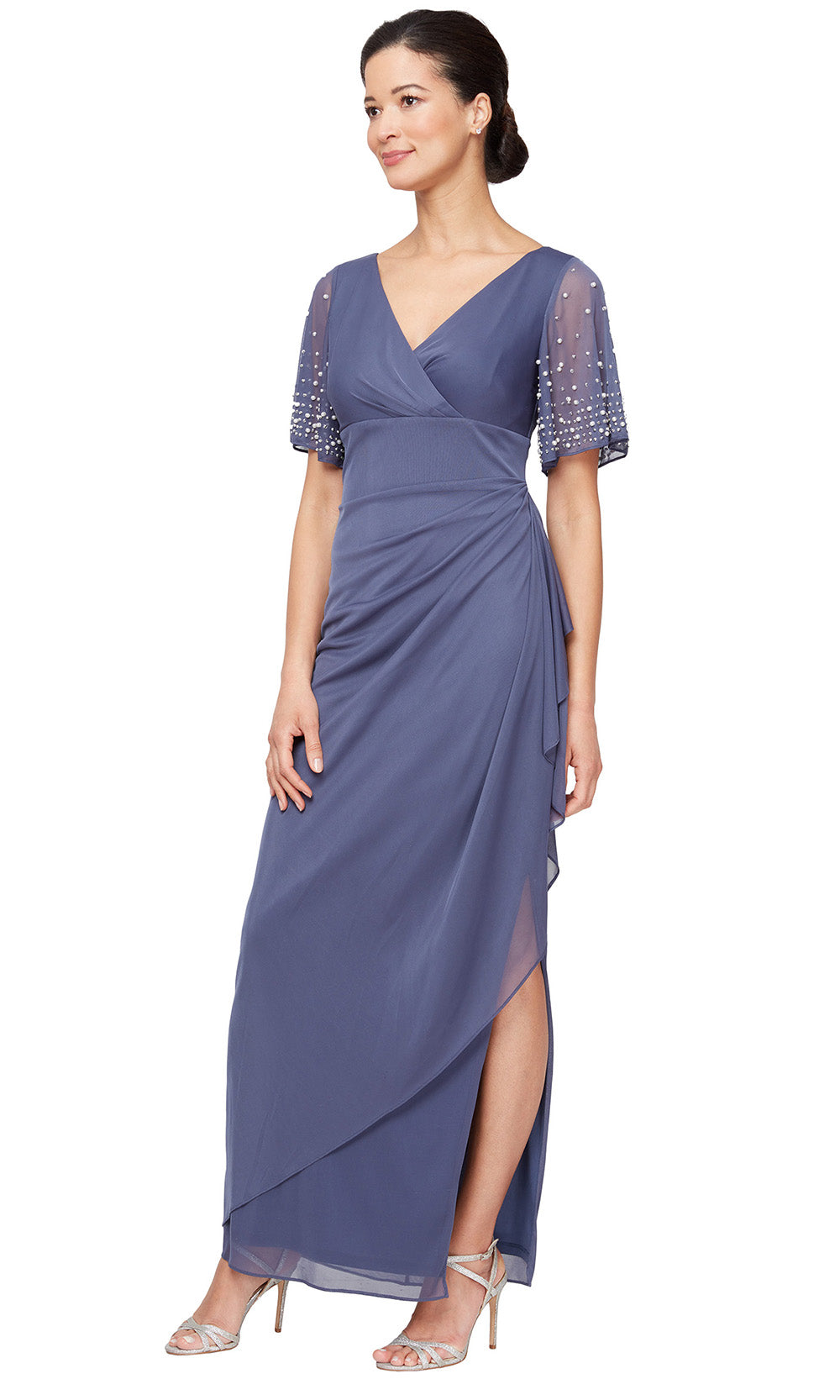 Alex Evenings 81321016 - Surplice V-Neck Empire Column Gown Mother of the Bride Dresses