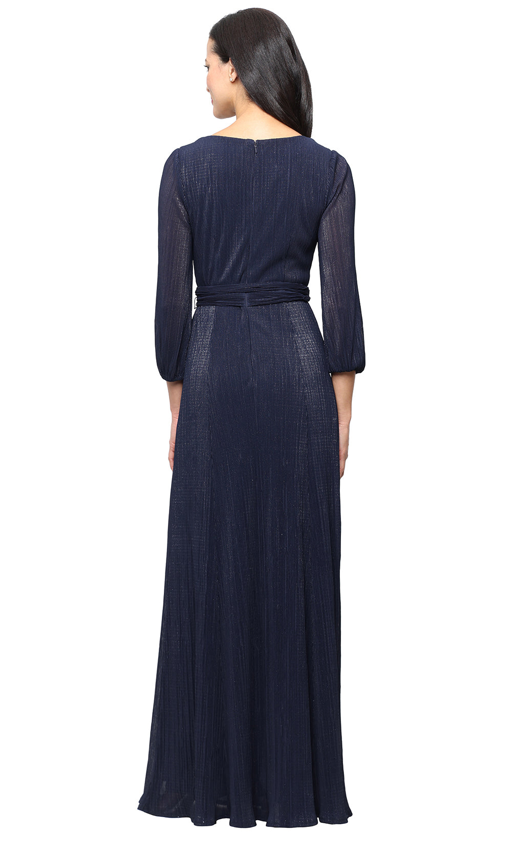 Alex Evenings 81321037 - Refined V-Neck Evening Dress Mother Of The Bride Dresses in Blue 