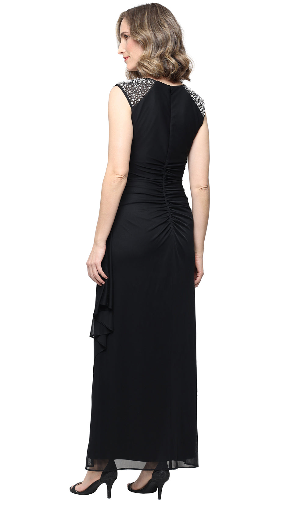 Alex Evenings Women's Heat Set Crystal Empire Waist Gown - Black