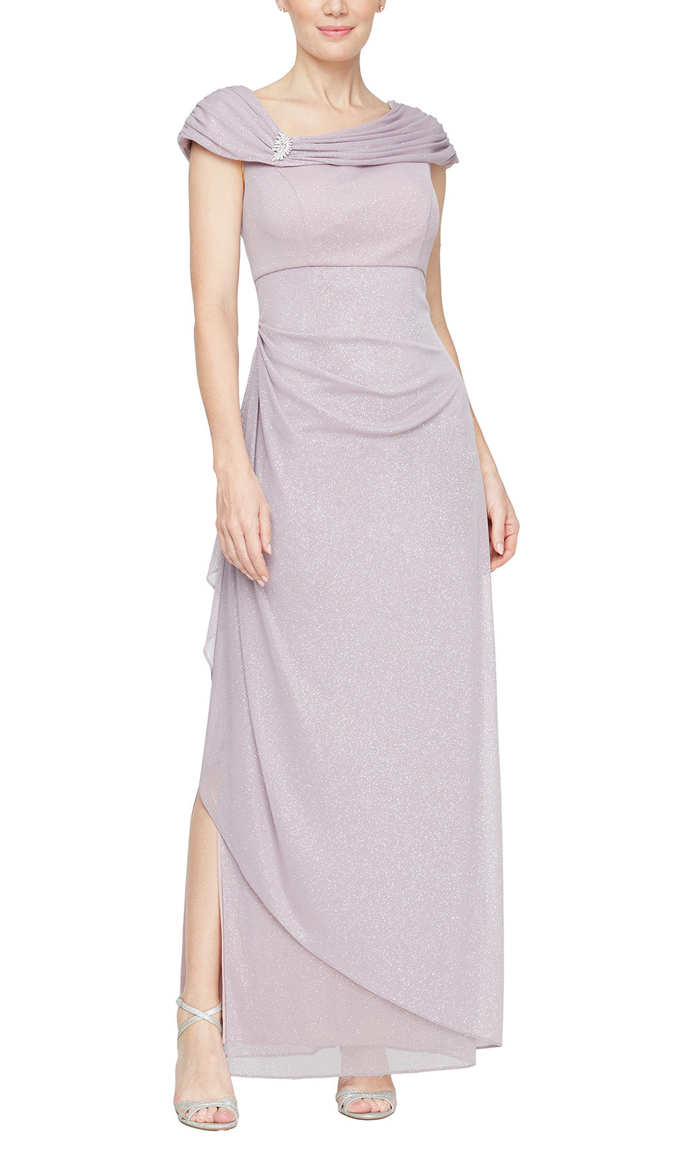Alex Evenings 8233115 - Ruched Detail Long Column Gown Formal Gowns
